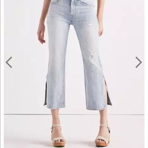Lucky Brand “lucky pins” split leg jeans